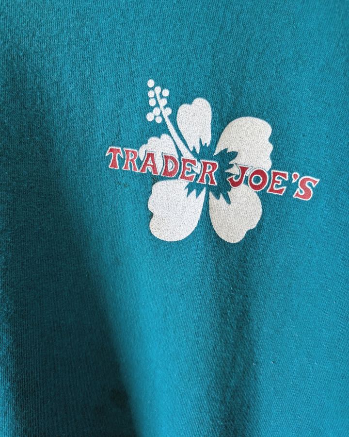 Vintage Trader Joe's Hibiscus Tee macro