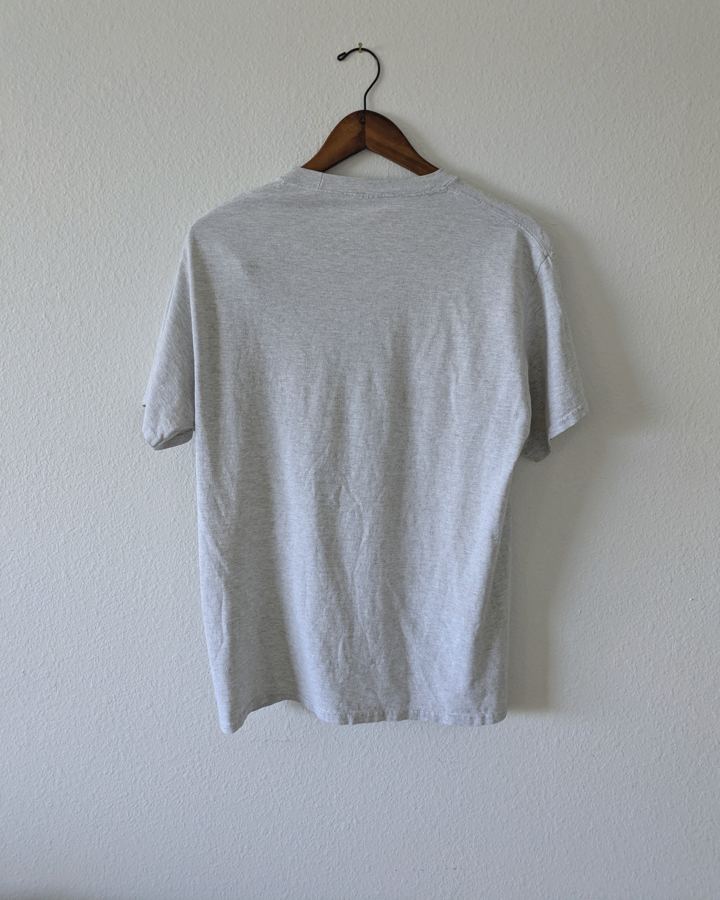 Heather Grey Port & Company Pocket Tee back
