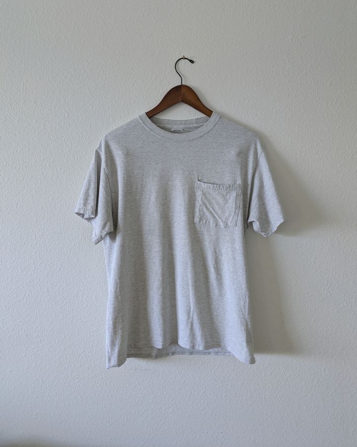 Heather Grey Port & Company Pocket Tee