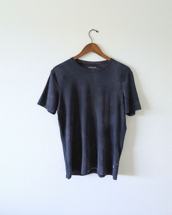 Autograph Navy Tee (Sun-Bleached, Pink-Spotted)