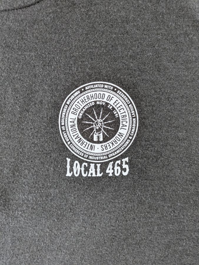 IBEW Local 465 Union Made Tee macro